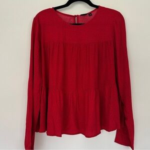 GAP | Print Tiered Top | Long Sleeve Blouse